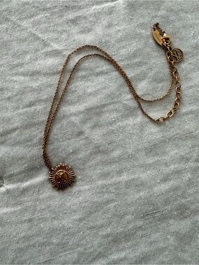 Authentic Louis Vuitton Vintage Sunburst Medallion Necklace in Gold Tone